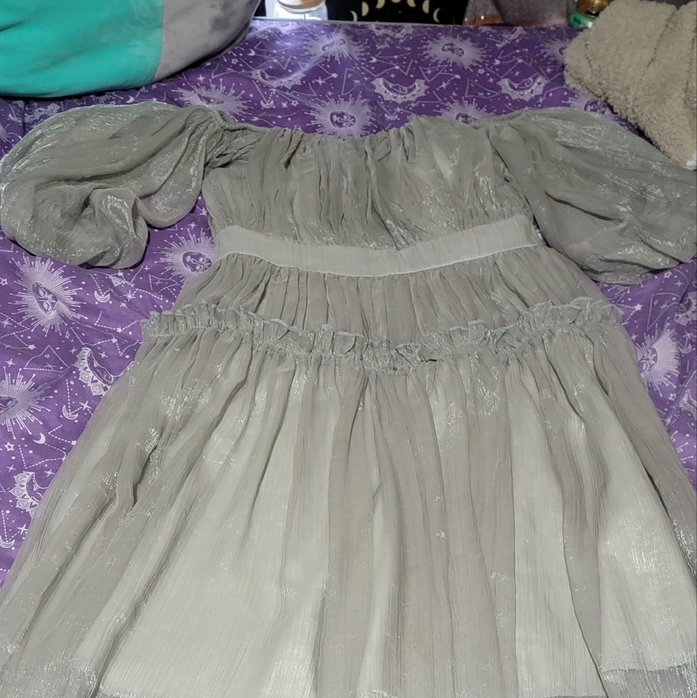 Grey off the shoulder homecoming dress